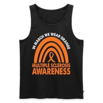 In March we wear orange multiple sclerosis - Men's Premium Organic Tank Top - black - Front - Michal (187cm)