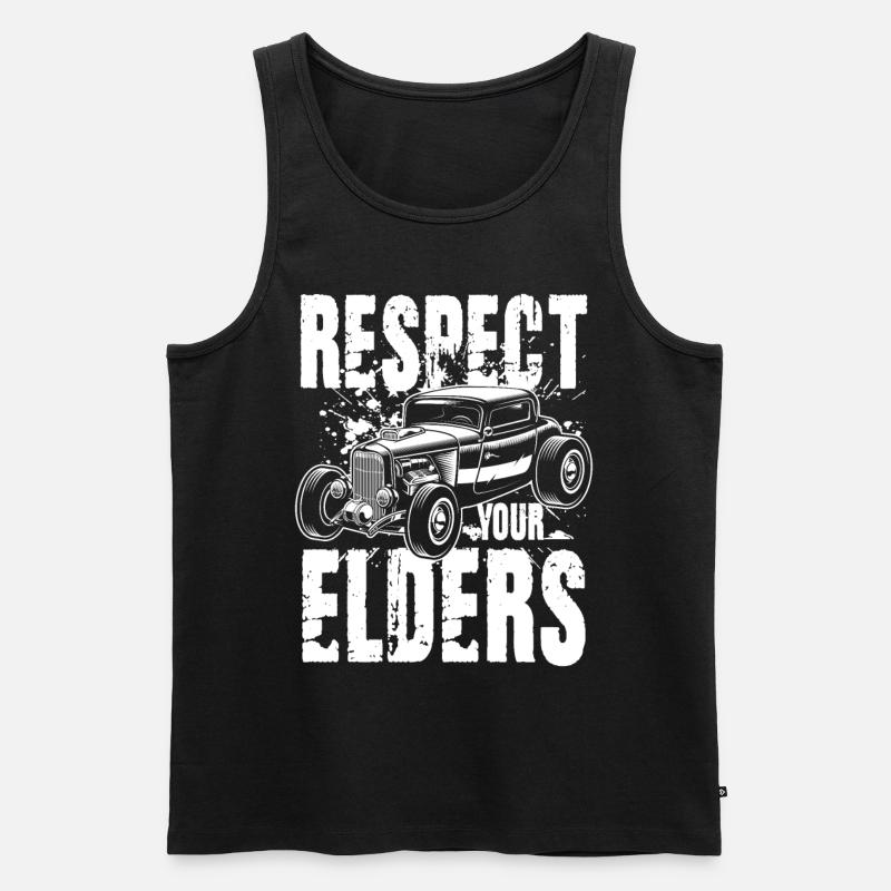Respect Your Elders - Männer Premium Bio Tank Top - Schwarz
