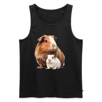 Niedliches Meerschweinchen Meerschweinchen Kind - Männer Premium Bio Tank Top - Schwarz - Vorne - Michal (187cm)