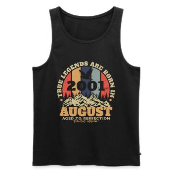August 2001 Vintage Birthday Retro - Men's Premium Organic Tank Top - black - Front - Michal (187cm)