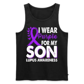 Wear purple to support the - Men's Premium Organic Tank Top - black - Front - Michal (187cm)