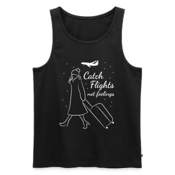 Catch Flights Not Feelings - Männer Premium Bio Tank Top - Schwarz - Vorne - AI Model Male 178 light (178cm)