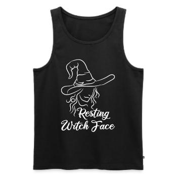 Resting Witch Face - Männer Premium Bio Tank Top - Schwarz - Vorne - AI Model Male 178 light (178cm)