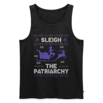 Sleigh The Patriarchy - Männer Premium Bio Tank Top - Schwarz - Vorne - AI Model Male 178 light (178cm)