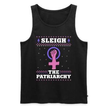 Sleigh The Patriarchy - Männer Premium Bio Tank Top - Schwarz - Vorne - AI Model Male 178 light (178cm)