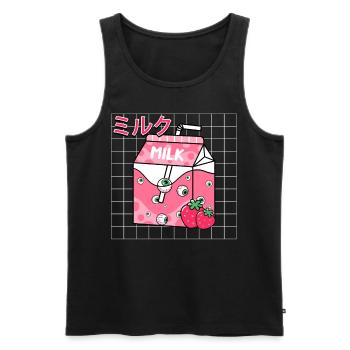 Esthétique bizarre Kawaii Japonais Mignon Mil - Débardeur bio Premium Homme - noir - Devant - AI Model Male 178 light (178cm)