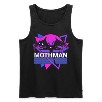 Mothman Crypto Cryptozoologie Rétro - Débardeur bio Premium Homme - noir - Devant - AI Model Male 178 light (178cm)