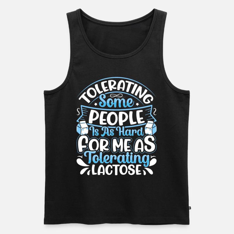 Lactose Intolerant Dairy - Männer Premium Bio Tank Top - Schwarz