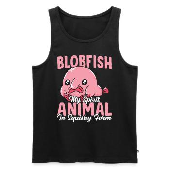 blobfisch kleidung für kinder Spirit Animal - Männer Premium Bio Tank Top - Schwarz - Vorne - Michal (187cm)