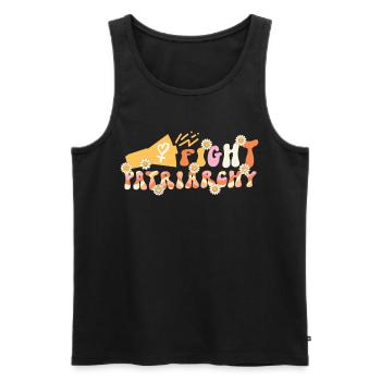Feminist Fight Patriarchy - Männer Premium Bio Tank Top - Schwarz - Vorne - Michal (187cm)