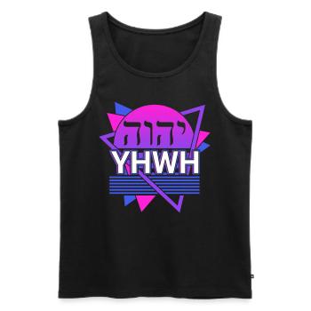 Yahweh Tetragrammaton Retro - Men's Premium Organic Tank Top - black - Front - AI Model Male 178 light (178cm)