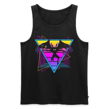 Mothman Crypto Cryptozoologie Rétro - Débardeur bio Premium Homme - noir - Devant - AI Model Male 178 light (178cm)