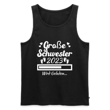 Kinder Ich werde Große Schwester 2023 - Männer Premium Bio Tank Top - Schwarz - Vorne - Michal (187cm)