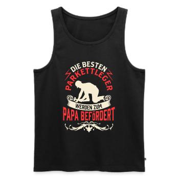 Parkettleger wird zum Papa Fußbodenleger - Männer Premium Bio Tank Top - Schwarz - Vorne - AI Model Male 178 light (178cm)