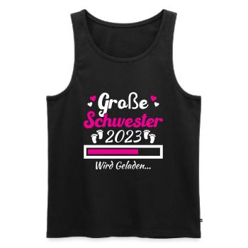 Kinder Ich werde Große Schwester 2023 - Männer Premium Bio Tank Top - Schwarz - Vorne - Michal (187cm)