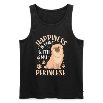 Pékinois vous rend heureux Chien du palais de Pékin - Débardeur bio Premium Homme - noir - Devant - AI Model Male 178 light (178cm)