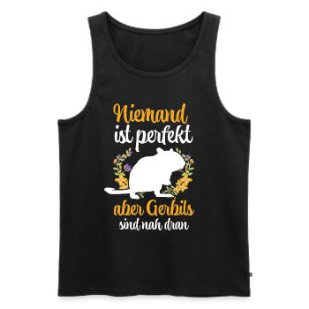 Rennmaus ist nicht perfekt Rennratte Gerbil - Männer Premium Bio Tank Top - Schwarz - Vorne - Michal (187cm)