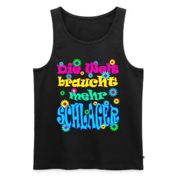 Schlagerparty - Die Welt braucht mehr Schlager - Männer Premium Bio Tank Top - Schwarz - Vorne - Michal (187cm)