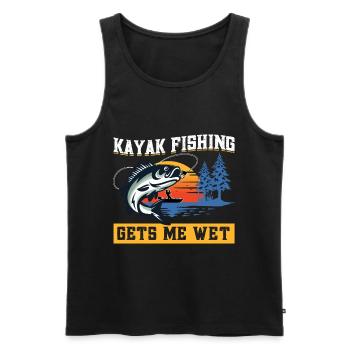 Fishing Kayak Paddling - Men's Premium Organic Tank Top - black - Front - Michal (187cm)