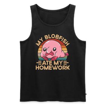 Blobfish a mangé mes devoirs - Débardeur bio Premium Homme - noir - Devant - Michal (187cm)