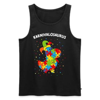 Carnival Confetti Dino Dinosaur Costume Replacement - Men's Premium Organic Tank Top - black - Front - AI Model Male 178 light (178cm)