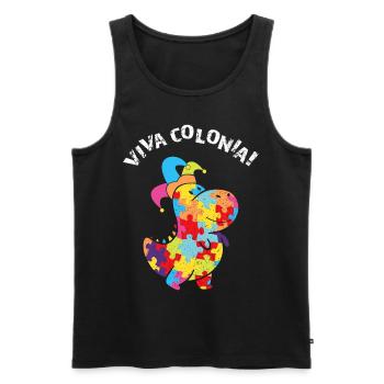 Viva Colonia Carnaval de Cologne Confettis Dino Kölle - Débardeur bio Premium Homme - noir - Devant - Michal (187cm)