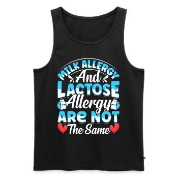 Produits laitiers intolérants au lactose - Débardeur bio Premium Homme - noir - Devant - AI Model Male 178 light (178cm)