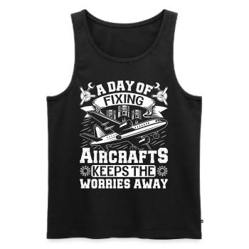 Love Avion aviation - Débardeur bio Premium Homme - noir - Devant - Michal (187cm)
