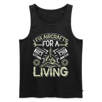 Love Avion aviation - Débardeur bio Premium Homme - noir - Devant - Michal (187cm)