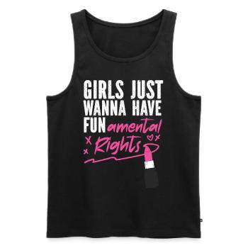 Feminist Lipstick Girls Just Wanna - Männer Premium Bio Tank Top - Schwarz - Vorne - Michal (187cm)