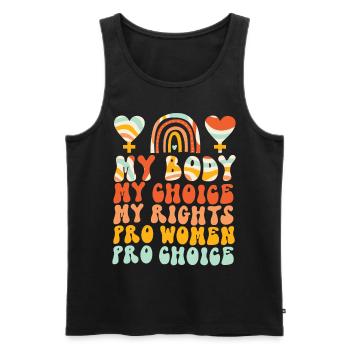 Feminist My Body My Choice My - Männer Premium Bio Tank Top - Schwarz - Vorne - Michal (187cm)
