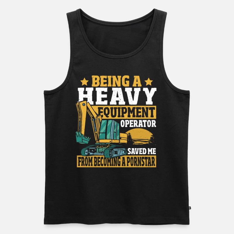 Heavy Equipment Operator rettete mich davor, ein - Männer Premium Bio Tank Top - Schwarz