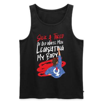 Feminist Sick & Tired Of Old White - Men's Premium Organic Tank Top - black - Front - AI Model Male 178 light (178cm)