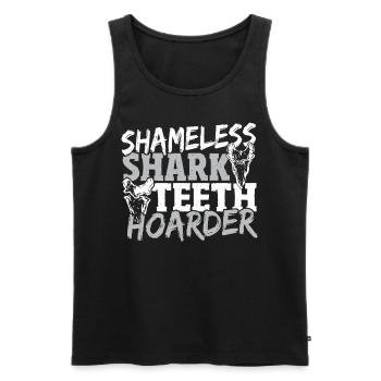 Shameless Shark Teeth Hoarder Shark Teeth - Men's Premium Organic Tank Top - black - Front - Michal (187cm)