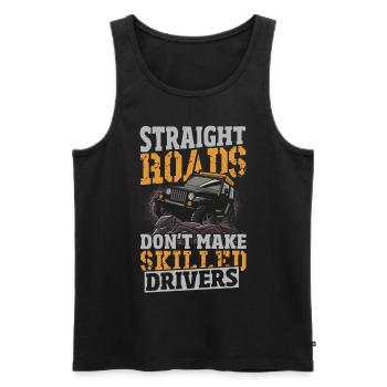 Straight Roads Don't Make Skilled Drivers - Men's Premium Organic Tank Top - black - Front - Michal (187cm)