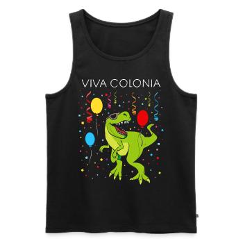Karneval Konfetti Viva Colonia Tyrannosaurus Rex - Männer Premium Bio Tank Top - Schwarz - Vorne - AI Model Male 178 light (178cm)
