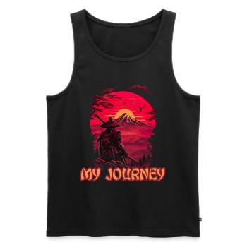 My Journey Samurai Japan Kultur - Männer Premium Bio Tank Top - Schwarz - Vorne - Michal (187cm)