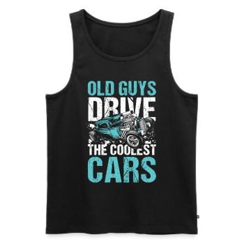 Old Guys Drive The Coolest Cars - Männer Premium Bio Tank Top - Schwarz - Vorne - Michal (187cm)