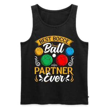 Funny Bocce Game - Men's Premium Organic Tank Top - black - Front - Michal (187cm)