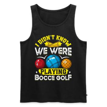 Funny Bocce Game - Men's Premium Organic Tank Top - black - Front - Michal (187cm)