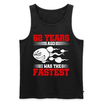 62 years ago I Was The Fastest - Men's Premium Organic Tank Top - black - Front - Michal (187cm)