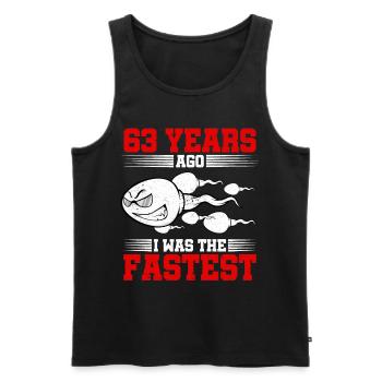 63 years ago I was the fastest - Men's Premium Organic Tank Top - black - Front - Michal (187cm)