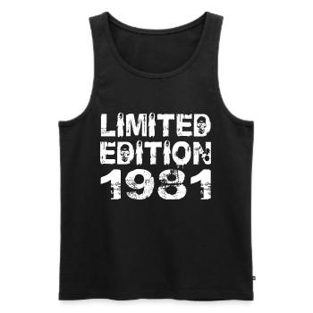 Limited Edition 1981 Geburtstag 1981 Geburtstag - Männer Premium Bio Tank Top - Schwarz - Vorne - Michal (187cm)