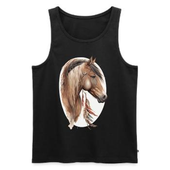 Horse Tribal Watercolor Horse Dream Catcher - Men's Premium Organic Tank Top - black - Front - Michal (187cm)