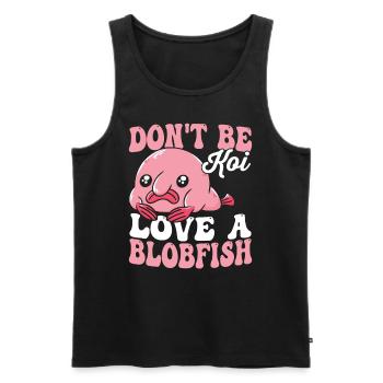 Ne soyez pas un koi qui est un propriétaire de poisson blob - Débardeur bio Premium Homme - noir - Devant - AI Model Male 178 light (178cm)