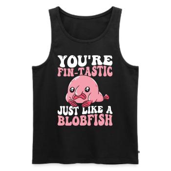 Du Bist Fin-tastic Blobfish Besitzer Blobfishes - Männer Premium Bio Tank Top - Schwarz - Vorne - AI Model Male 178 light (178cm)