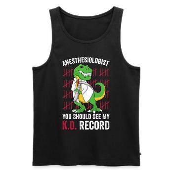 Anästhesist Siehe meine K.O. Akte Anästhesiologie - Männer Premium Bio Tank Top - Schwarz - Vorne - AI Model Male 178 light (178cm)