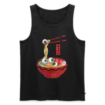 Weirdcore Ästhetische Japanische Ramen Augäpfel - Männer Premium Bio Tank Top - Schwarz - Vorne - AI Model Male 178 light (178cm)