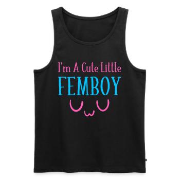 Je suis un mignon petit femboy UwU Crossdressing - Débardeur bio Premium Homme - noir - Devant - Michal (187cm)