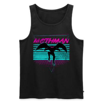 Mothman Crypto Cryptozoologie Rétro - Débardeur bio Premium Homme - noir - Devant - AI Model Male 178 light (178cm)